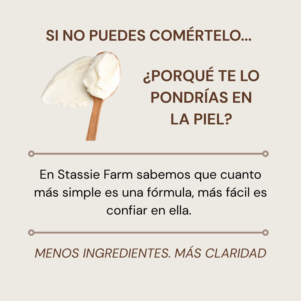 Infografia: si no puedes comertelo, por que te lo pondrias en la piel. Menos ingredientes, mas claridad